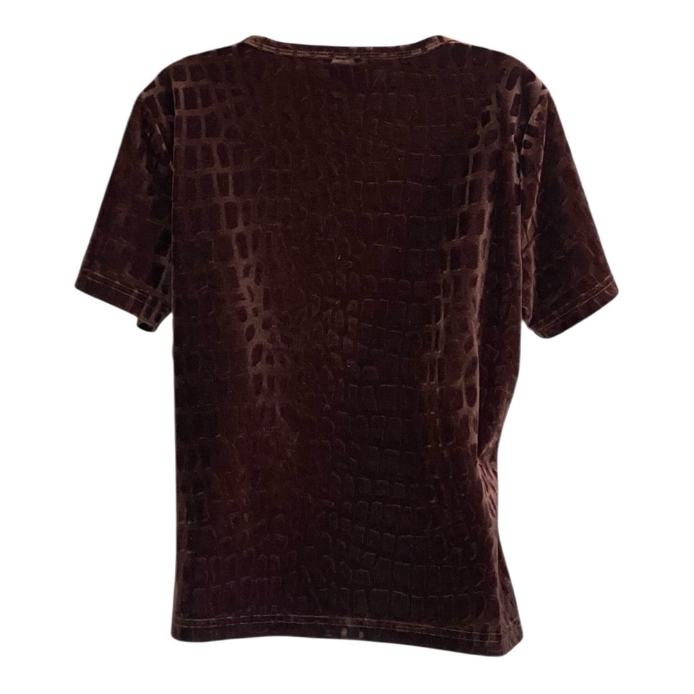 Vintage French Laundry Velvet Top Square Neck Chocolate Brown XL 90’s Retro Glam - Picture 4 of 8